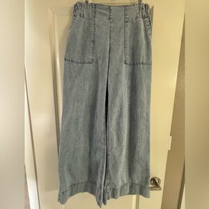Free People Light Blue Wide Leg Flare Jeans Size Small/Petite